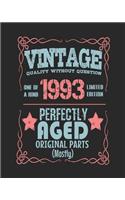 Vintage Quality Without Question One of a Kind 1993 Limited Edition Perfectly Aged Original Parts Mostly: 2019 Planner for Anyone Born in 1993