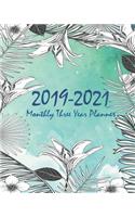 2019-2021 Monthly Three Year Planner: Blue Flower Cover for 36 Monthly Planner and Calendar