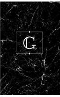 G: Personalized Monogrammed Journal (Notebook/Diary) Gift for Friend Office Teacher Black Marble