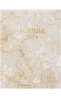 Agenda 2019: Trendy & Stijlvolle Planner - Wit Marmer En Goud Design - Januari T/M December 2019 - de Perfecte Organizer!