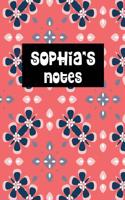 Sophia's Notes: Coral Personalised College Ruled Notebook