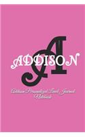 Addison Personalized Lined Journal Notebook
