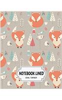 Notebook Lined Fox Pattern: Notebook Journal Diary