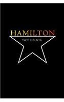 Hamilton Notebook: Alexander Hamilton American Revolution,110 Blank Lined Page Softcover Notes Journal, College Ruled Composition Notebook, Broadway Musical Gift, Stud