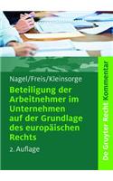 Beteiligung Der Arbeitnehmer Im Unternehmen Auf Der Grundlage Des Europaischen Rechts: Kommentar Zum Se-Beteiligungsgesetz Sebg. Sce-Beteiligungsgesetz Scebg. Gesetz Uber Die Mitbestimmung Der Arbeitnehmer Bei Einer Grenzuberschreitend(de Gruyter Kommentar)