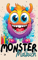 Monster Malbuch ab 4 Jahren: Niedliche Monster mit wunderschönen Vorlagen im Cartoon Stil. Malbuch Monster. Süßes Monstermalbuch.