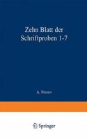 Zehn Blatt der Schriftproben 1-7