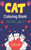 CAT Coloring Book For Kids Ages 5-7