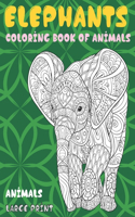 Coloring Book of Animals - Animals - Large Print - Elephants