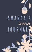 Amanda's Gratitude Journal: Personalized Gratitude Journal For Teen Girls, 100 Page Daily Gratitude Diary With Doodle Space For Teen Girls, Women & Kids.