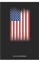4th of July Notebook: Dotted Log Book For American And Patriotic As Well: Murica Journal 4Th Of July Us Flag Gift