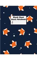 Blank Sheet Music Notebook: Easy Blank Staff Manuscript Book Large 8.5 X 11 Inches Musician Paper Wide 12 Staves Per Page for Piano, Flute, Violin, Guitar, Trumpet, Drums, Cell