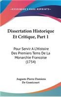 Dissertation Historique Et Critique, Part 1