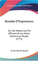 Resultat D'Experiences