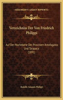 Verzeichniss Der Von Friedrich Philippi