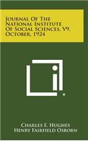 Journal of the National Institute of Social Sciences, V9, October, 1924