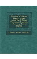 Growth of Plants; Twenty Years' Research at Boyce Thompson Institute