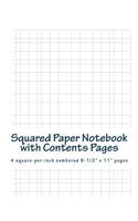 Squared Paper Notebook with Contents Pages