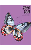 Daily Planner 2020-2021 Watercolor Butterfly 15 Months Gratitude Hourly Appointment Calendar: Academic Hourly Organizer In 15 Minutes Interval; Monthly & Weekly Journal Diary With Address Book & Password Log; Jan 2020 To Mar 2021 With Julian 