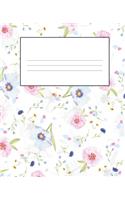 Floral Composition Notebook: Wide Ruled Notebook Lined School Journal - 110 Pages - 7.5 x 9.25" - Children Kids Girls Boys Teens Women Wide Ruled School Composition Books