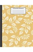 Composition Notebook: College Ruled - 8.5 x 11 Inches - 100 Pages - Gold Tone Pattern