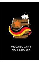 Vocabulary Notebook: German, 6"x 9", 2500 words, 110 pages, 2 columns, lines, learn to speak a language