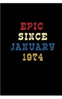 Journal And Planner "Epic Since January 1974": Bullet Journal /Notebook/Journal Gift 120 page, Lined, 6x9 (15.2 x 22.9 cm)