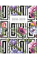 2018 - 2019 Weekly and Monthly Academic Planner: Daily Student Planner Yearly Schedule Organizer Journal Agenda Notebook (August 2018 - July 2019) Watercolor Geometric Floral