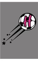 H Monogram Initial Soccer Journal