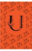 Floral Monogram Journal/Notebook - U