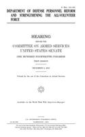 Department of Defense personnel reform and strengthening the all-volunteer force