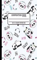 Composition Book Cute Panda Graph Paper 5x5
