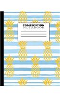 Composition Notebook: Cute Wide Ruled Paper Notebook Journal - Pretty Blue & White Stripe Wide Blank Lined Workbook for Teens Kids Students Girls for ... for Writing Note
