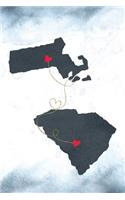 Massachusetts & South Carolina: Long Distance Out of State Notebook - Blank Lines