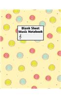 Blank Sheet Music Notebook: Easy Blank Staff Manuscript Book Large 8.5 X 11 Inches Musician Paper Wide 12 Staves Per Page for Piano, Flute, Violin, Guitar, Trumpet, Drums, Cell