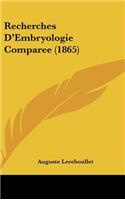 Recherches d'Embryologie Comparee (1865)