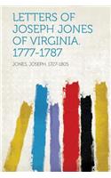 Letters of Joseph Jones of Virginia. 1777-1787