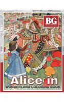 Beautiful Grayscale Alice in Wonderland Coloring Book