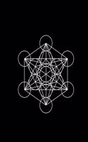 Metatron's Cube Black Background 8.5 x 11 150 Pages College Ruled Lined Journal Notebook