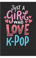 Notebook: K-Pop Music Girl 6x9 Dot Grid 120 Pages