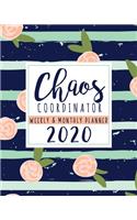 Chaos Coordinator Weekly & Monthly Planner: CURRENT YEAR Floral Planner For Women Boss Lady Gift
