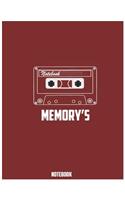 Notebook Memory's- Large (8.5 x 11 inches) - 120 Pages- Maroon Cover