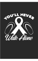 Never walk alone: 6x9 HIV-Aids - blank with numbers paper - notebook - notes