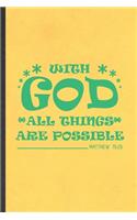 With God All Things Are Possible Matthew 19