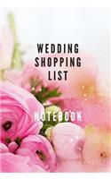 Wedding shopping list notebook ideal for wedding shopping essentials and your Planning of wedding preparations