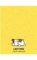 Lazy dog sketchbook: Lazy dog on yellow cover (8.5 x 11) inches 110 pages, Blank Unlined Paper for Sketching, Drawing, Whiting, Journaling & Doodling(4 Lazy Dog on Yellow Sketchbook)