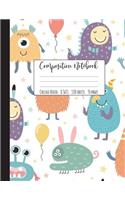 Composition Notebook College Ruled: Monster Composition Notebook, Large Monster Notebook, School Notebooks, Monster Gifts, Cute Composition Notebooks, College Notebooks, 8.5" x 11"