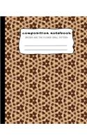 Composition Notebook: Brown and Tan Flower Small Pattern: Composition Journal with Wide Ruled Paper, 7.5in x 9.25 in and 100 pages book for teens, girls, boys, kids, teac