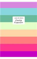 Daily Planner: Daily and Hourly Planner for Organizing School Family and Professional Schedules Multi-Colored Rainbow