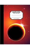 Composition notebook graph ruled paper 8.5 x 11" 200 page 4x4 grid per inch, Mars Venus outer space